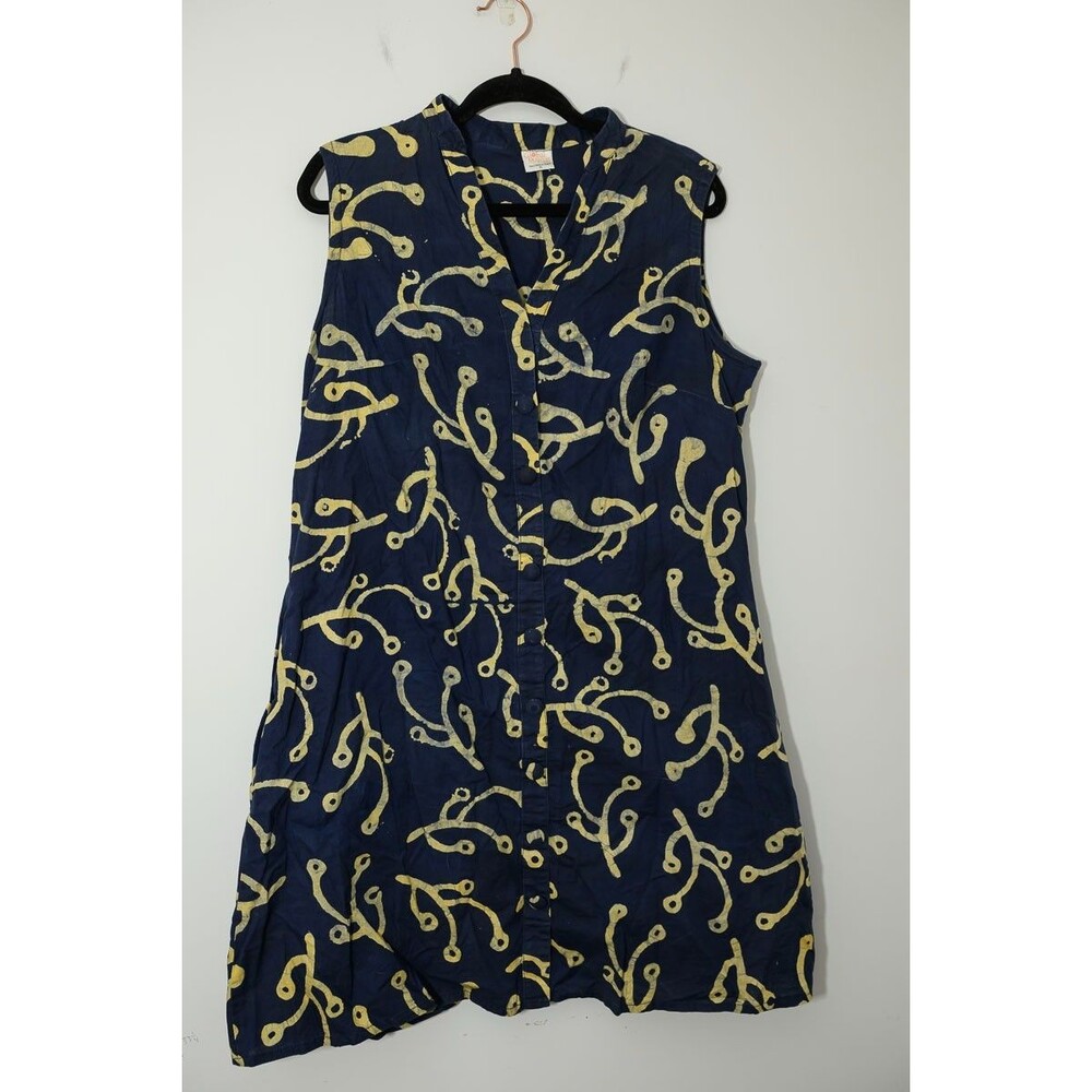 Global Mama Dress XL Midi Batik dyed Blue Summer